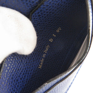 新品同様 ヴァレクストラ マネークリップ レザー ブルー カードケース 二つ折り財布 青 0266【中古】Valextra