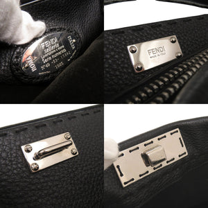 美品 フェンディ セレリア ピーカブー モンスター バグズアイ レザー ブラック 2WAY ハンドバッグ ショルダーバッグ 0268【中古】FENDI