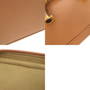 美品 グッチ バンブー 013 122 2491 レザー ブラウン 2WAY バニティバッグ 茶 0277【中古】GUCCI
