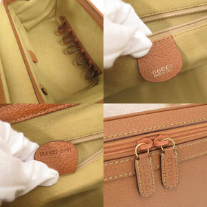美品 グッチ バンブー 013 122 2491 レザー ブラウン 2WAY バニティバッグ 茶 0277【中古】GUCCI