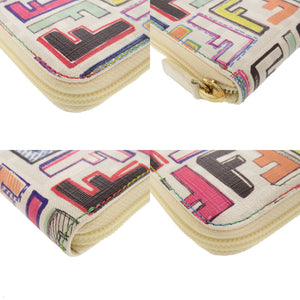 未使用 フェンディ FF ズッカ 8M0024 レザー ホワイト マルチカラー 長財布 白 0290 【中古】 FENDI