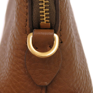 美品 プラダ コスメポーチ レザー/レザー ブラウン 茶 ポーチ バッグ 0320【中古】PRADA
