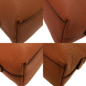 美品 プラダ コスメポーチ レザー/レザー ブラウン 茶 ポーチ バッグ 0320【中古】PRADA