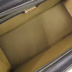 美品 フェンディ ズッカ キャンバス レザー ブラウン系 ブラック ハンドバッグ 0339【中古】FENDI