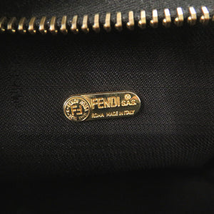 美品 フェンディ ペカン PVC レザー ブラウン系 ブラック ミニ ハンドバッグ ボストンバッグ 0343【中古】FENDI