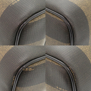 美品 フェンディ ペカン PVC レザー ブラウン系 ブラック ミニ ハンドバッグ ボストンバッグ 0343【中古】FENDI