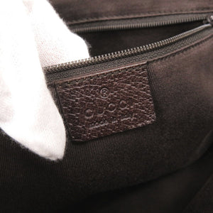 グッチ 113019 GGキャンバス レザー ベージュ ブラウン トートバッグ ハンドバッグ 0351【中古】GUCCI