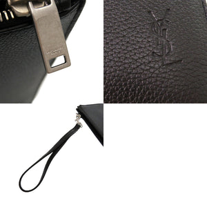 新品同様 イヴ サンローラン 530013 クラッチバッグ レザー ブラック 黒 ドキュメントケース 0358【中古】YVES SAINT LAURENT