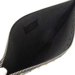 新品同様 ヴァレンティノ ガラヴァーニ ロックスタッズ UW2P0269VSH レザー ブラック クラッチバッグ 黒 0359【中古】Valentino Garavani