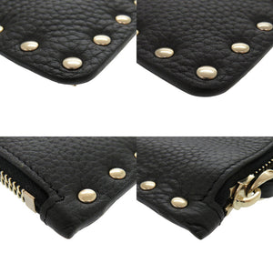 新品同様 ヴァレンティノ ガラヴァーニ ロックスタッズ UW2P0269VSH レザー ブラック クラッチバッグ 黒 0359【中古】Valentino Garavani