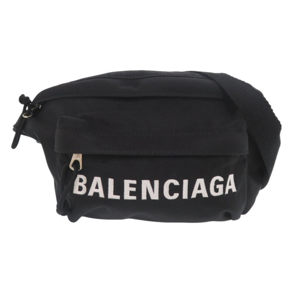 美品 バレンシアガ ナイロン ブラック ウエストバッグ ボディバッグ 黒 0367【中古】BALENCIAGA