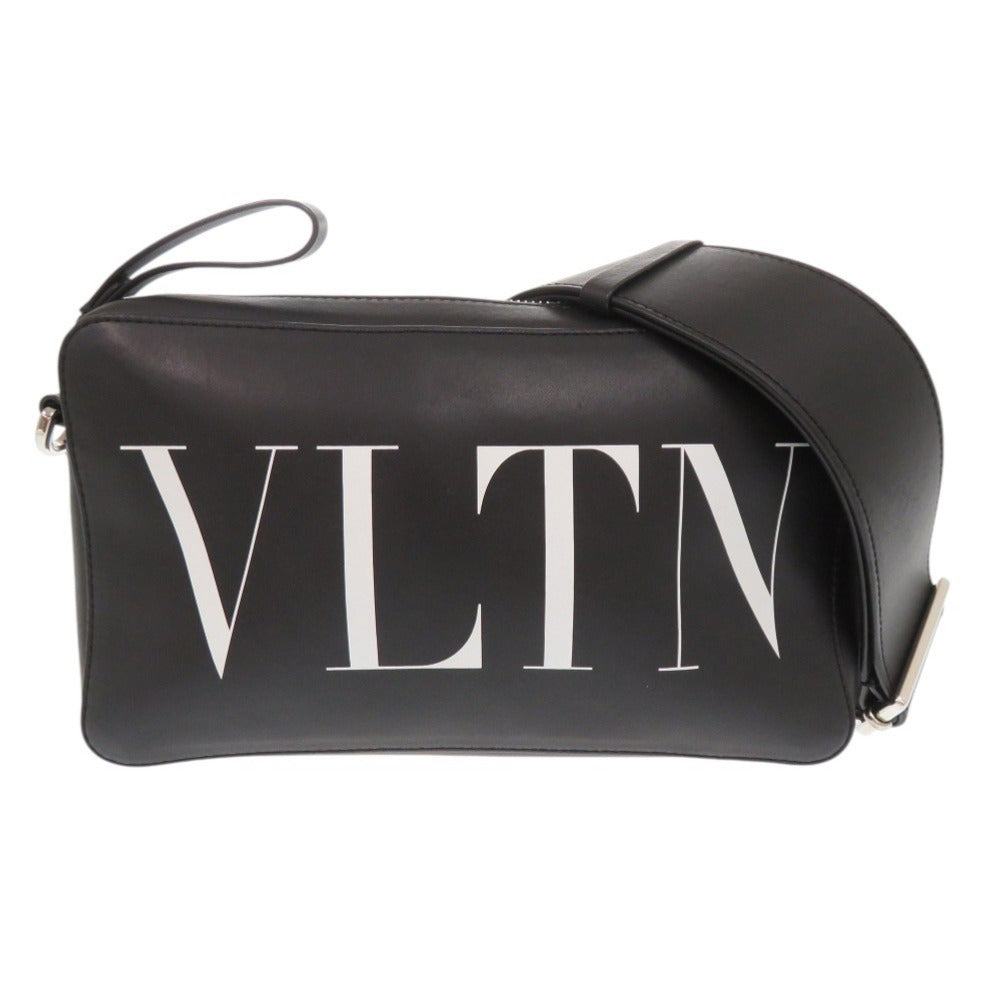 美品 ヴァレンティノ ガラヴァーニ レザー ブラック ショルダーバッグ 黒 0371【中古】Valentino Garavani