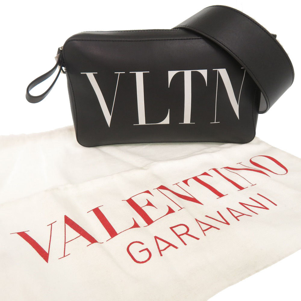 美品 ヴァレンティノ ガラヴァーニ レザー ブラック ショルダーバッグ 黒 0371【中古】Valentino Garavani