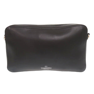 美品 ヴァレンティノ ガラヴァーニ レザー ブラック ショルダーバッグ 黒 0371【中古】Valentino Garavani