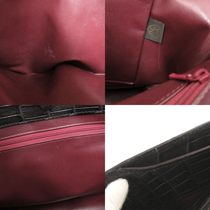 美品 JRA マットクロコ ブラック トートバッグ ハンドバッグ 黒 0383【中古】JRA