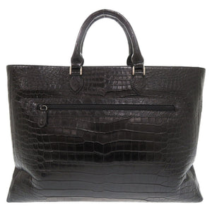 美品 JRA マットクロコ ブラック トートバッグ ハンドバッグ 黒 0383【中古】JRA