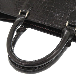 美品 JRA マットクロコ ブラック トートバッグ ハンドバッグ 黒 0383【中古】JRA