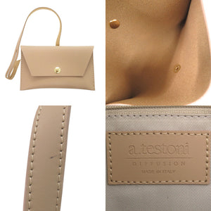 新品同様 ア テストーニ 2WAY レザー ベージュ トートバッグ 0390【中古】a.testoni