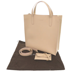 新品同様 ア テストーニ 2WAY レザー ベージュ トートバッグ 0390【中古】a.testoni