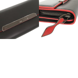 新品同様 クリスチャンルブタン レザー ブラック ショルダーウォレット 長財布 黒 0408【中古】Christian Louboutin