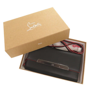 新品同様 クリスチャンルブタン レザー ブラック ショルダーウォレット 長財布 黒 0408【中古】Christian Louboutin