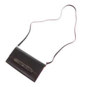 新品同様 クリスチャンルブタン レザー ブラック ショルダーウォレット 長財布 黒 0408【中古】Christian Louboutin
