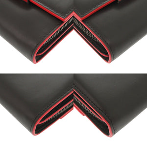 新品同様 クリスチャンルブタン レザー ブラック ショルダーウォレット 長財布 黒 0408【中古】Christian Louboutin