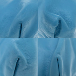 美品 クロムハーツ BSフレア レザー シルバー925 ブルー トートバッグ 青 0423【中古】CHROME HEARTS メンズ