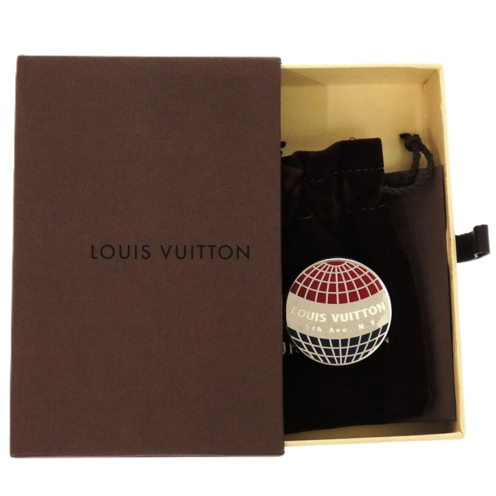 美品 ルイ ヴィトン 5th Ave. N.Y サークル メタル シルバー LV ブローチ 0428【中古】LOUIS VUITTON