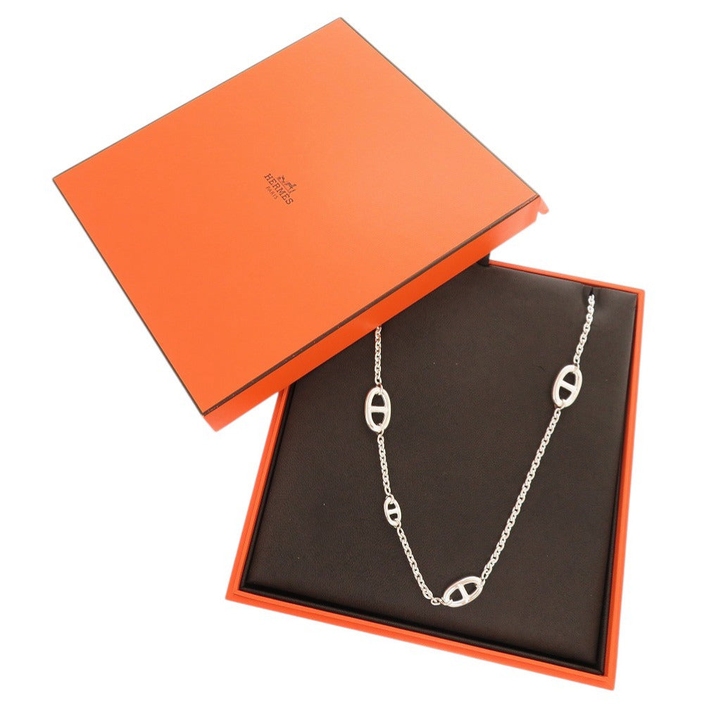 未使用品 エルメス ファランドール80 シェーヌダンクル シルバー925 ネックレス 0433【中古】HERMES