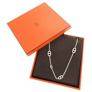 未使用品 エルメス ファランドール80 シェーヌダンクル シルバー925 ネックレス 0433【中古】HERMES