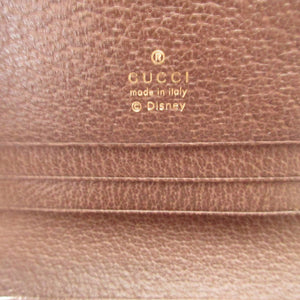 新品同様 グッチ ディズニーコラボ 三匹の子豚 557801 GGスプリーム レザー ベージュ ブラウン 茶 2つ折り財布 財布 0436【中古】GUCCI