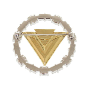 新品同様 ルイ ヴィトン ブローチ V フォー ヴィトン M02263 メタル ラインストーン シルバー ゴールド ブローチ LV 0437【中古】LOUIS VUITTON
