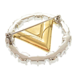 新品同様 ルイ ヴィトン ブローチ V フォー ヴィトン M02263 メタル ラインストーン シルバー ゴールド ブローチ LV 0437【中古】LOUIS VUITTON