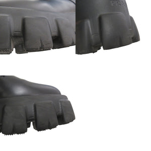 美品 プラダ モノリス Re-NYLON コンバットブーツ ナイロン レザー ブラック 0438【中古】PRADA