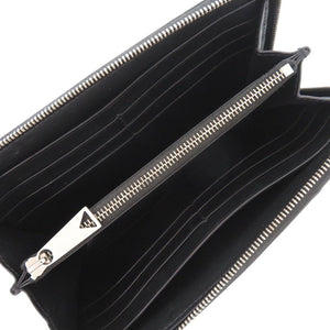 新品同様 ボッテガヴェネタ ラウンドファスナー レザー ブラック 長財布 黒 0439【中古】BOTTEGAVENETA