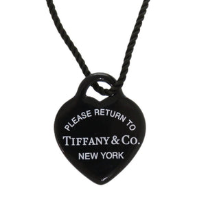 美品 ティファニー リターントゥ ハートタグ シルバー925 プラスチック ブラック 黒 ネックレス 0443【中古】TIFFANY&Co.