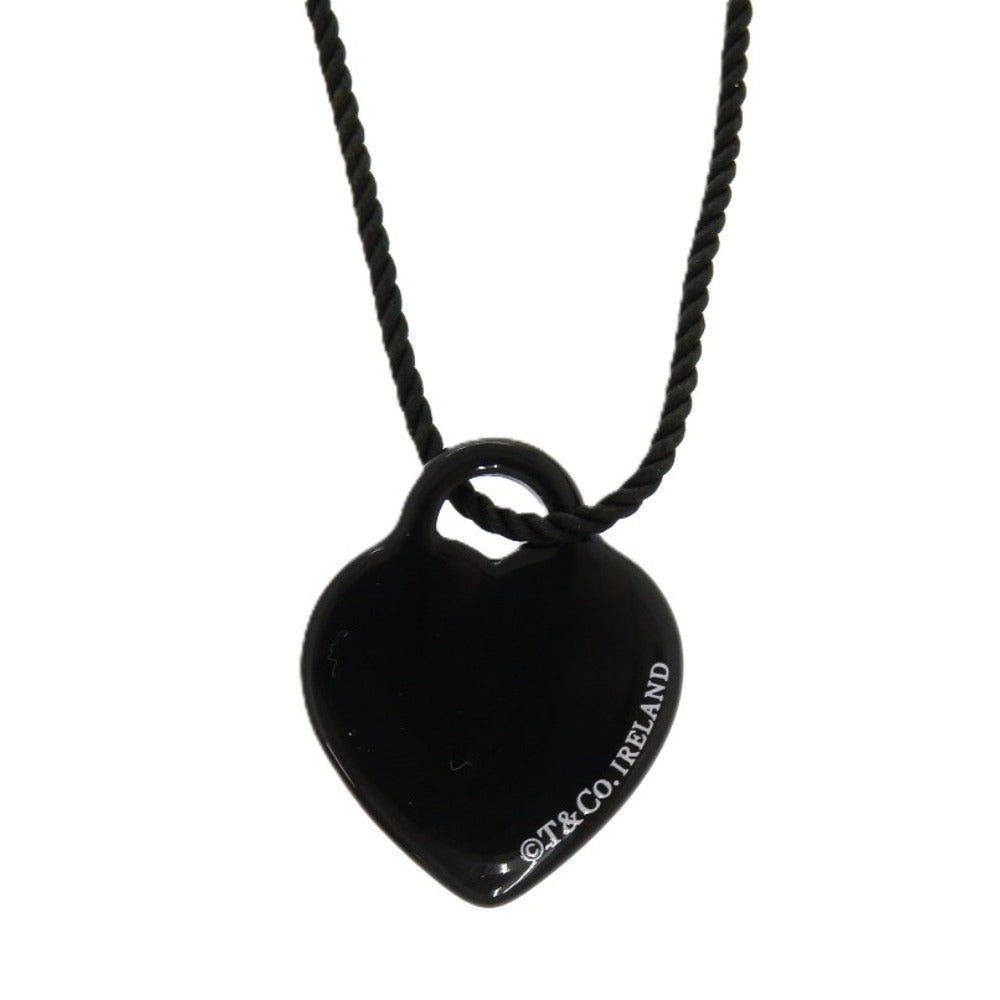 美品 ティファニー リターントゥ ハートタグ シルバー925 プラスチック ブラック 黒 ネックレス 0443【中古】TIFFANY&Co.