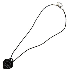 美品 ティファニー リターントゥ ハートタグ シルバー925 プラスチック ブラック 黒 ネックレス 0443【中古】TIFFANY&Co.