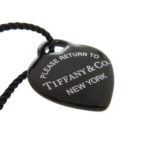 美品 ティファニー リターントゥ ハートタグ シルバー925 プラスチック ブラック 黒 ネックレス 0443【中古】TIFFANY&Co.