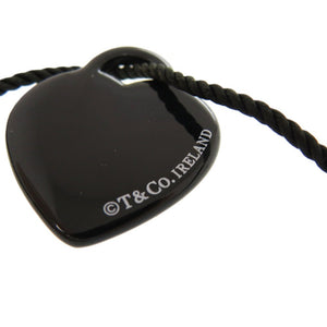 美品 ティファニー リターントゥ ハートタグ シルバー925 プラスチック ブラック 黒 ネックレス 0443【中古】TIFFANY&Co.