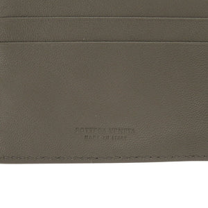 未使用品 ボッテガヴェネタ イントレチャート レザー グレー 二つ折り財布 札入れ 0447【中古】BOTTEGAVENETA