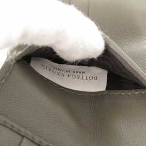 未使用品 ボッテガヴェネタ イントレチャート レザー グレー 二つ折り財布 札入れ 0447【中古】BOTTEGAVENETA