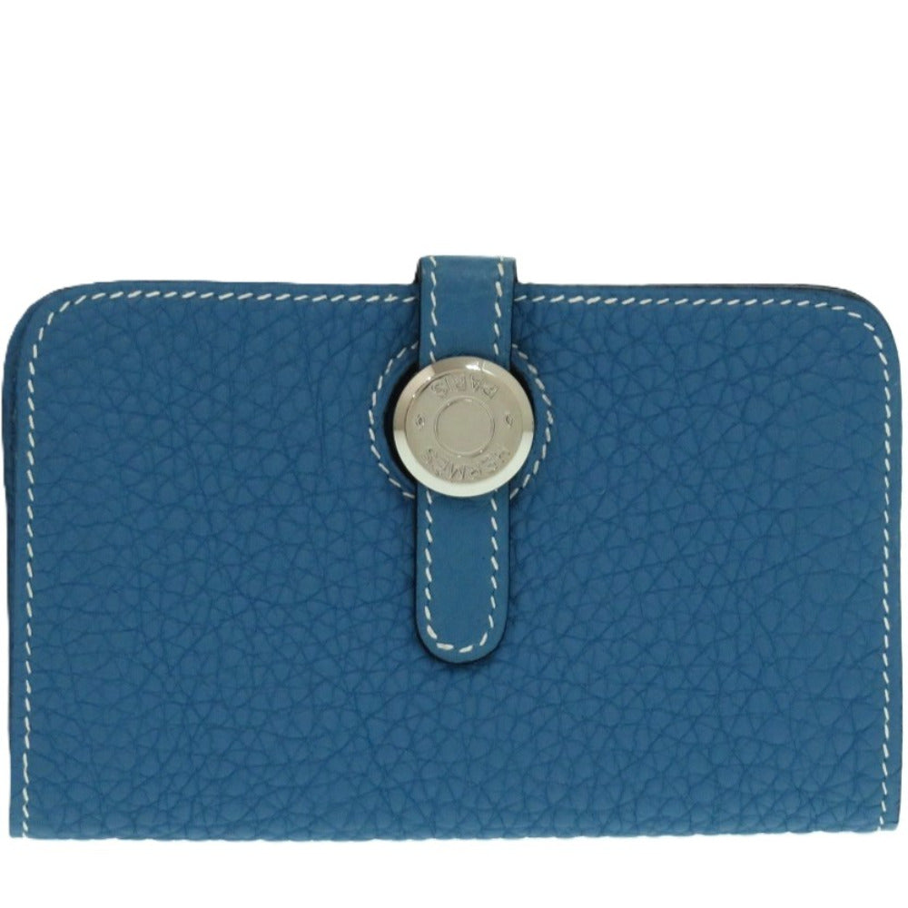 美品 エルメス ドゴン トゴ ブルージーン シルバー金具 □G刻印 青 コインケース 財布 0449【中古】HERMES