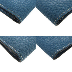 美品 エルメス ドゴン トゴ ブルージーン シルバー金具 □G刻印 青 コインケース 財布 0449【中古】HERMES