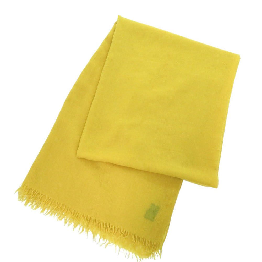 美品 エルメス ストール 大判 カシミヤ ウール イエロー 0451【中古】HERMES