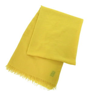 美品 エルメス ストール 大判 カシミヤ ウール イエロー 0451【中古】HERMES