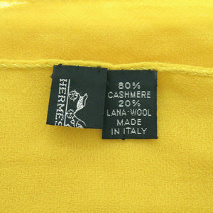 美品 エルメス ストール 大判 カシミヤ ウール イエロー 0451【中古】HERMES