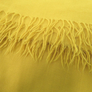 美品 エルメス ストール 大判 カシミヤ ウール イエロー 0451【中古】HERMES