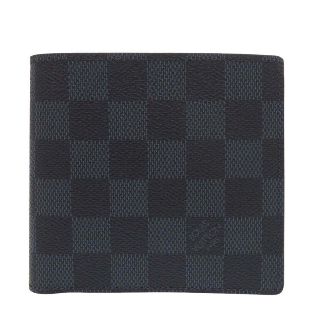 未使用 ルイ ヴィトン ポルトフォイユマルコ N63213 ダミエコバルト ネイビー 二つ折り財布 LV 0467【中古】LOUIS VUITTON